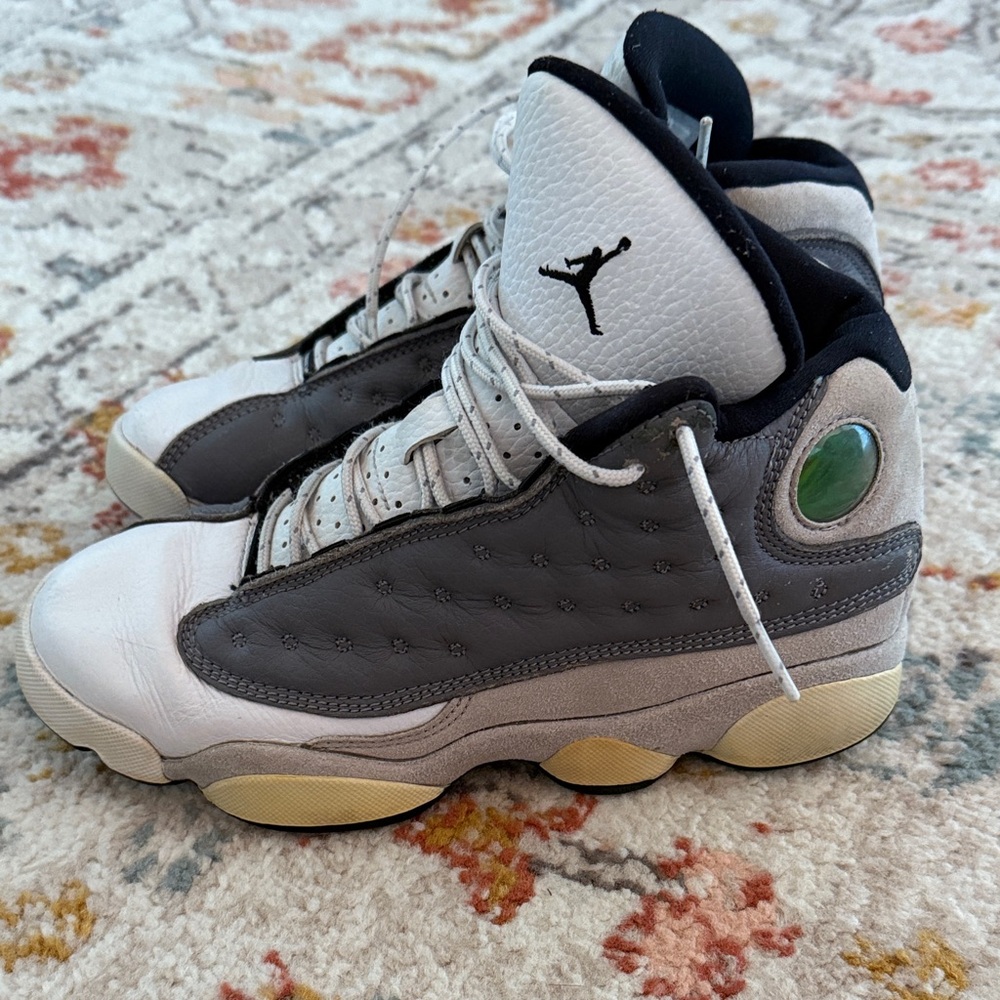 Jordan 13 Retro - Kids Sneakers - Black, White, and Gray